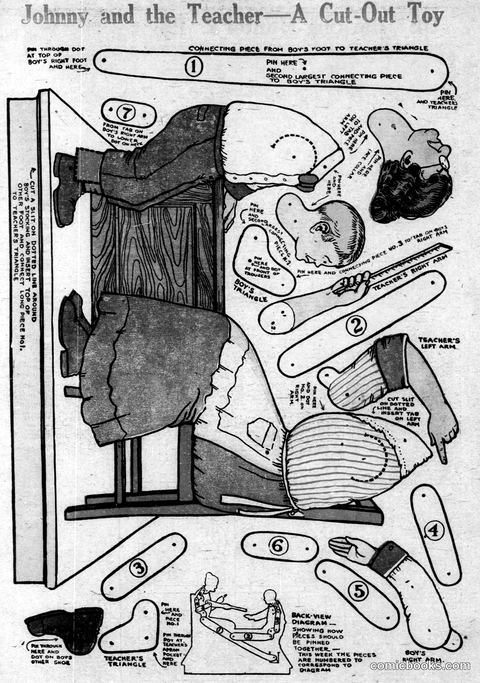Johnny and the Teacher—A Cut-Out Toy