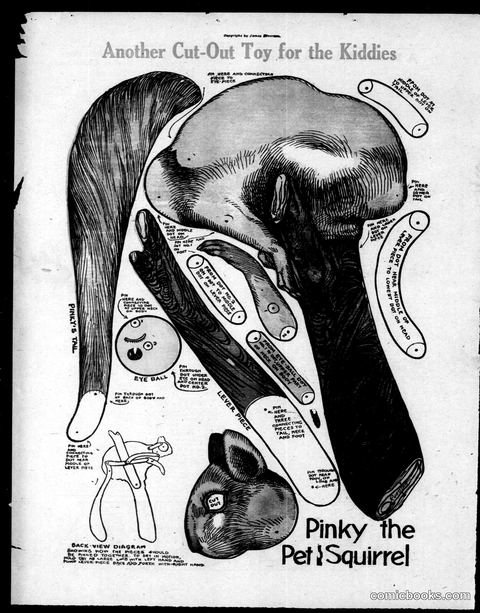 Pinky the Pet Squirrel Cut-Out Toy