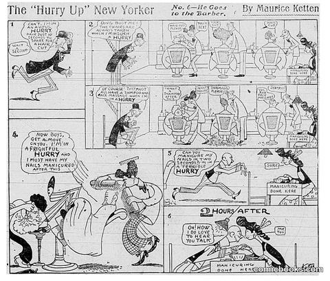 The "Hurry Up" New Yorker: Life Goes to the Barber