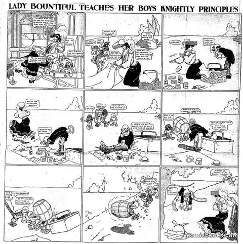 Lady Bountiful Teaches Her Boys Knightly Principles