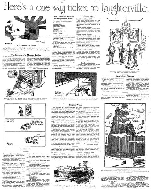 Sunday Newspaper Comic Page, February 1, 1925