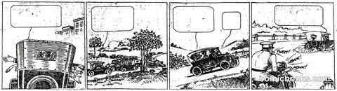 Automobile Comic Strip Panel