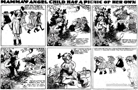 Mamma's Angel Child Has a Picnic of Her Own