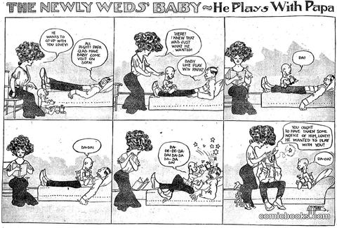 The Newly Weds' Baby—He Plays With Papa