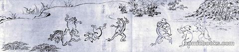 Chōjū-giga — the frog and the hare
