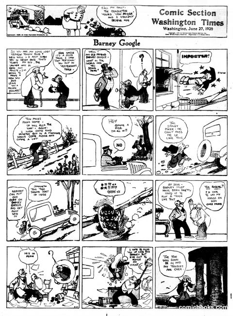 Barney Google — The Washington Times, June 27, 1920