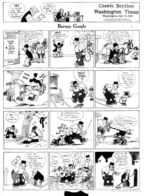 Barney Google — The Washington Times, July 18, 1920