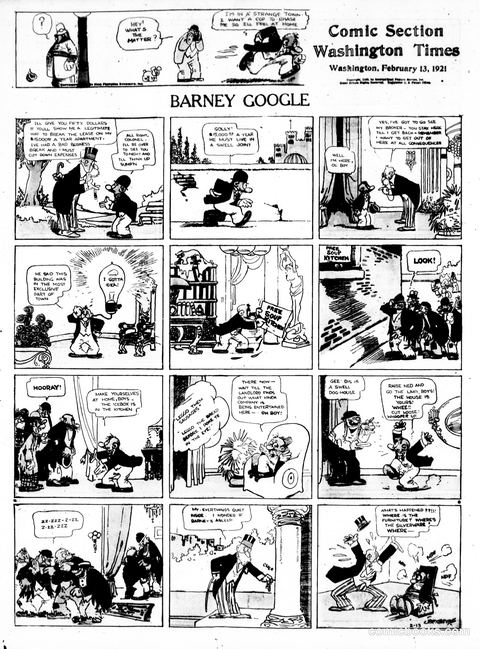 Barney Google — The Washington Times, February 13, 1921
