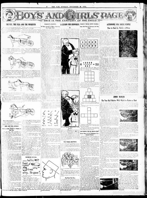Boys' and Girls' Page — *The Sun* (New York), November 26, 1911