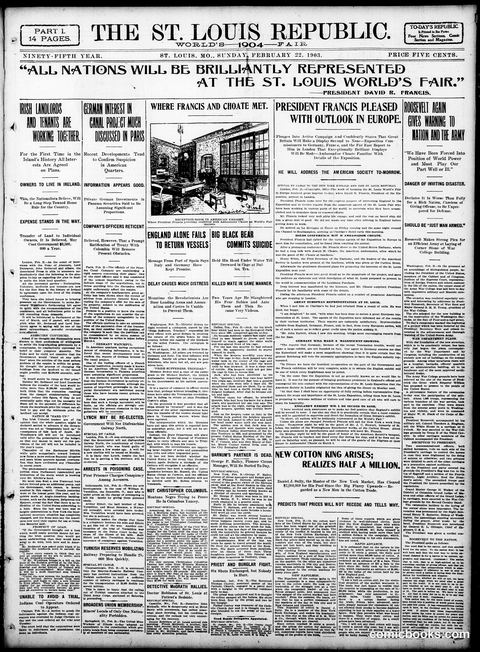 Sunday Newspaper Comic Section