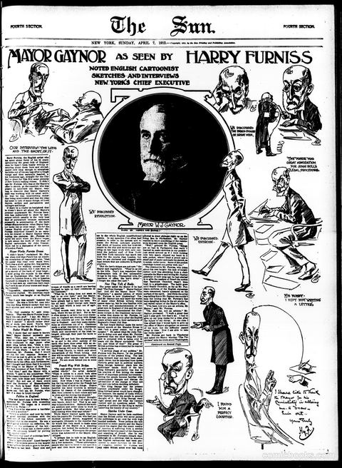 Mayor Gaynor as Seen by Harry Furniss
