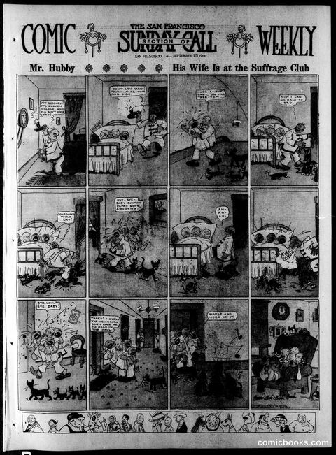 Mr. Hubby: His Wife Is at the Suffrage Club