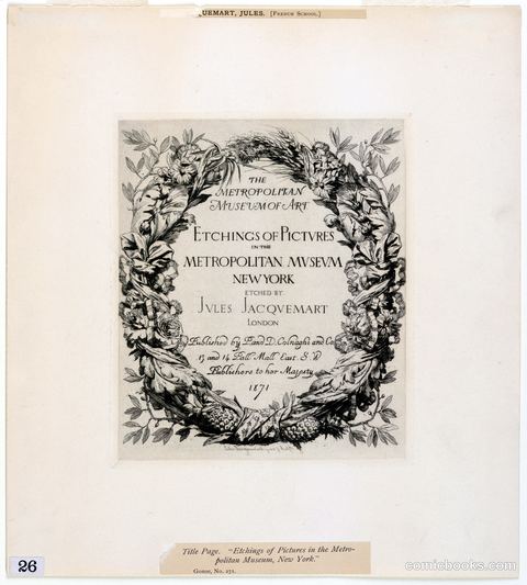 Title Page from Etchings of Pictures in the Metropolitan Museum, New York