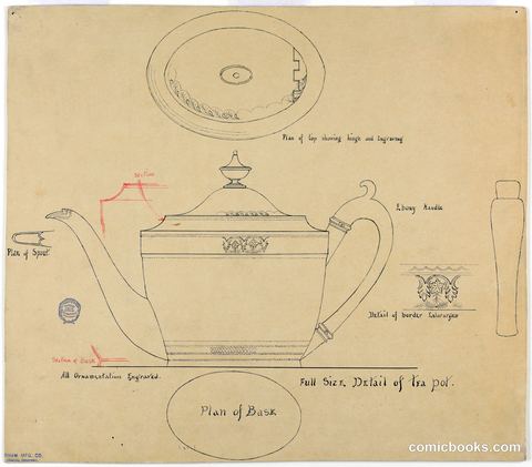 Design Plan for George III Style Silver Teapot