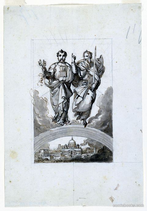 Saints Peter and Paul over the Vatican