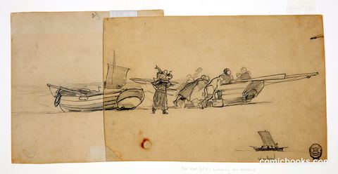 Men and Women Unloading a Fishing Dory, Cullercoats, England