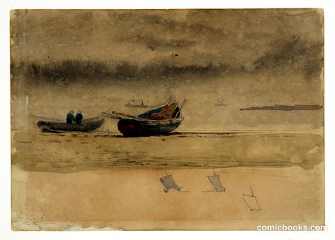 Stern View of Two Rowboats, England