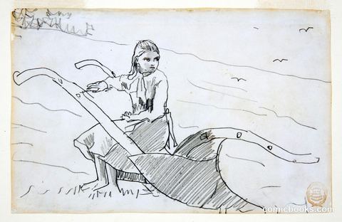 Girl Seated on a Plow