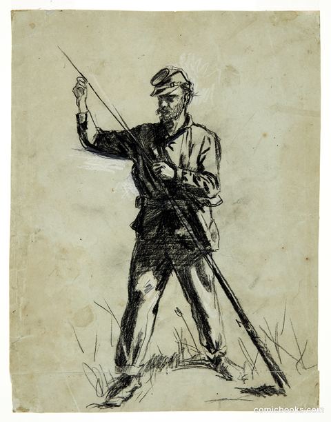 Cavalry Soldier Loading a Rifle