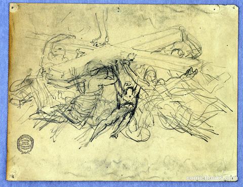 Sketch of Figures Bearing a Cross