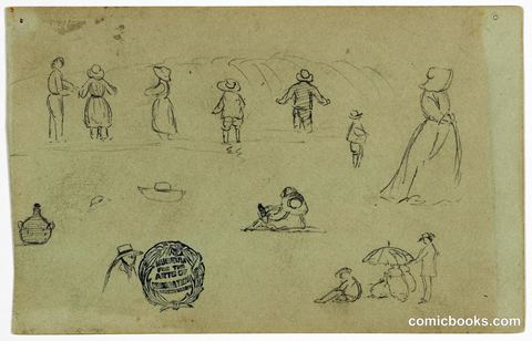 Figure Sketches by the Surf, East Hampton, New York