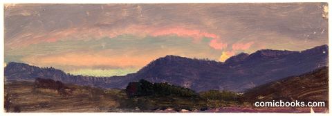 Hilltop and Cloudy Sky