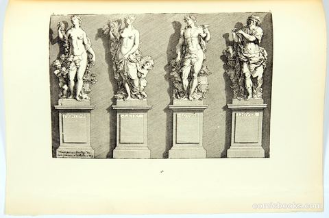 Four Classical Statues on Pedestals