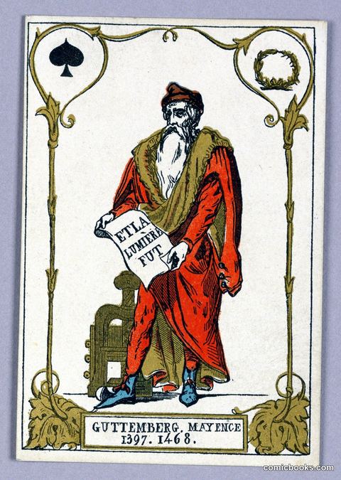 Gutenberg, Playing Card from "Cartes héroïques"