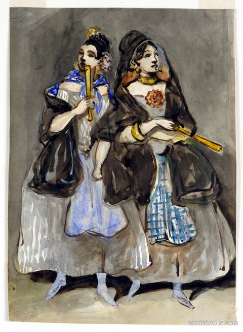 Two Spanish Women Promenading