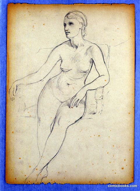 Seated Nude Study for Portrait of Helen Hamersley