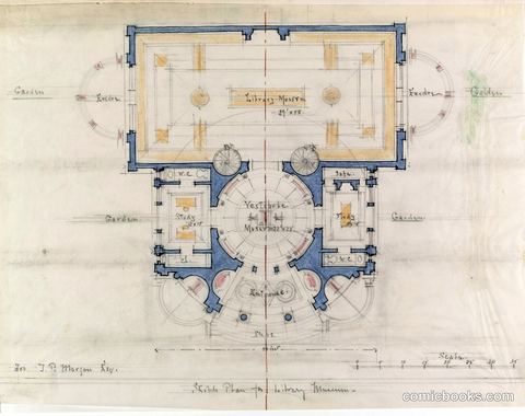 Sketch Plan for Library Museum for J. Pierpont Morgan, Esq., New York