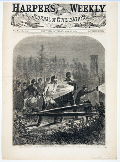 Rebels Outside Their Works at Yorktown Reconnoitring with Dark Lanterns