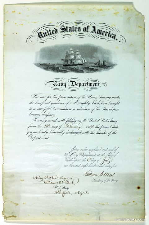 Navy Department Discharge Certificate