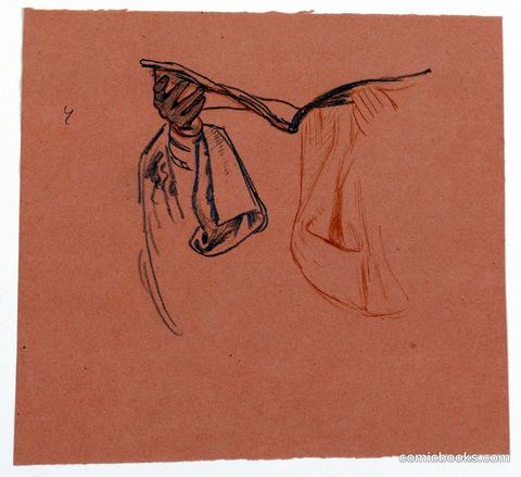 Study for Hands Holding an Open Book with Drapery