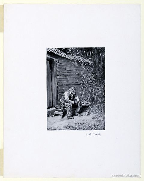 Uncle Remus at the Door of His Cabin