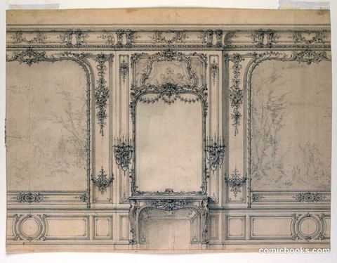 Elevation of a Salon Chimney Wall