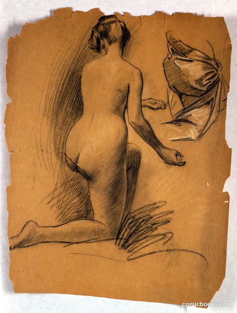 Study of Kneeling Nude Figure