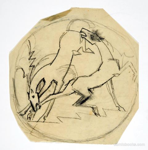 Design for Trivet, Fighting Horses