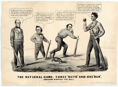 The National Game: Three 'Outs' and One 'Run'—Abraham Winning the Ball