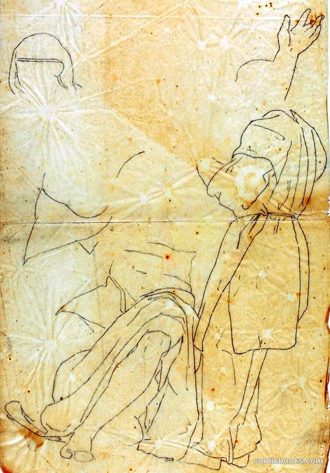 Moses, Aaron and Hur on Mount Horeb (drapery study)