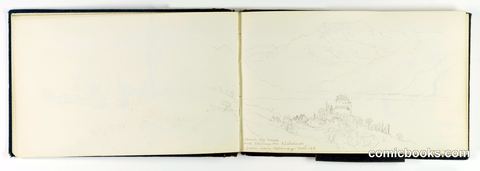 Sketchbook: Dent du Midi and Chateau du Chatelard from near Blouay