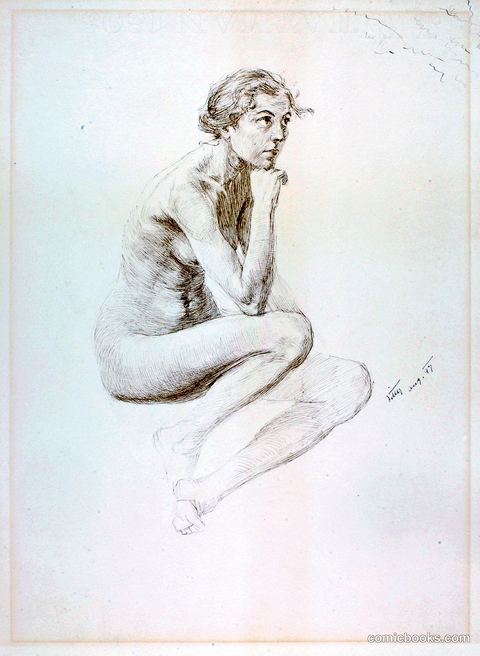 Untitled (Seated Female Nude)