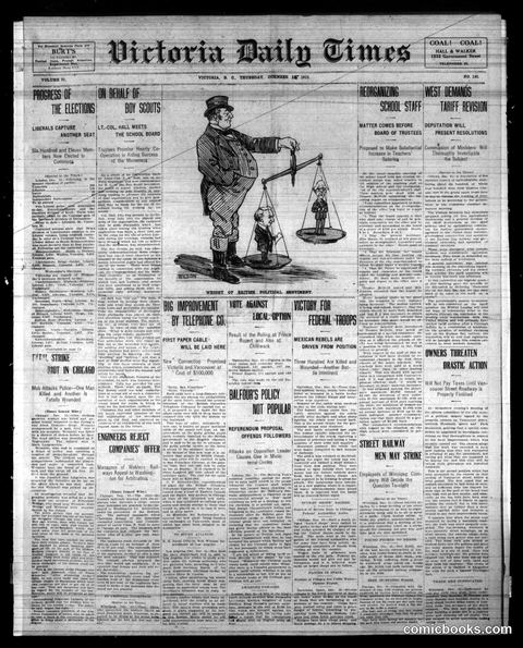 Daily Newspaper Comic Strip, Victoria Daily Times