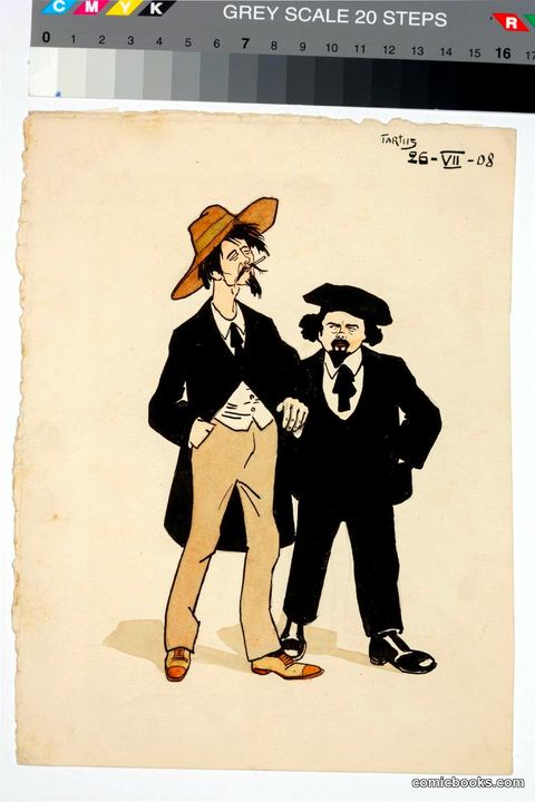 Two Figures in Contrasting Dress
