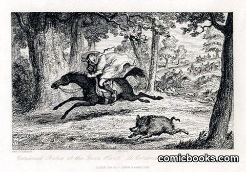 Cardinal Balue at the Boar Hunt