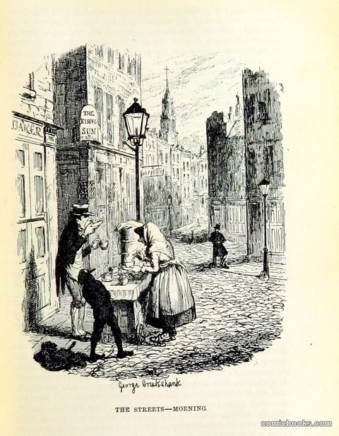 George Cruikshank, "The Streets — Morning"