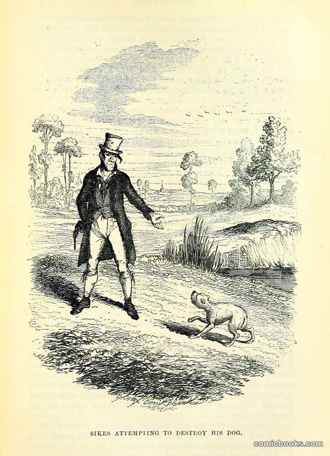 George Cruikshank, 'Sikes Attempting to Destroy His Dog'