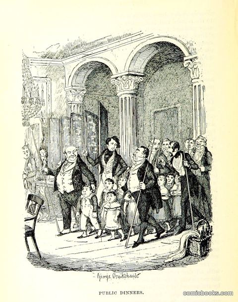 George Cruikshank, 'Public Dinners'