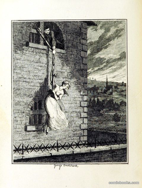 Escape by Rope — Illustration from *Jack Sheppard*