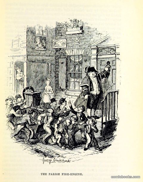 George Cruikshank, 'The Parish Fire-Engine'
